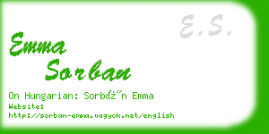 emma sorban business card